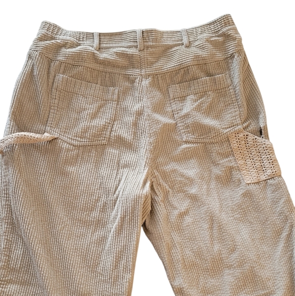 J. JILL CROCHET DETAIL SOFT CORDUROY PAINTERS PANTS - Picture 5 of 10